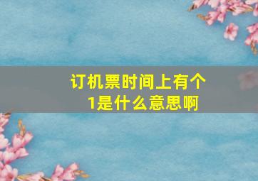 订机票时间上有个 1是什么意思啊